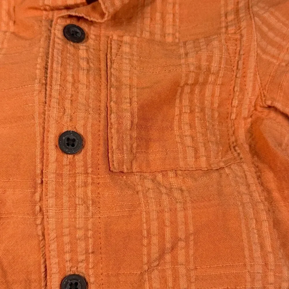 Cat & Jack Short Set Boys 12 Months Orange Rayon Blend Button Up Pockets NWT